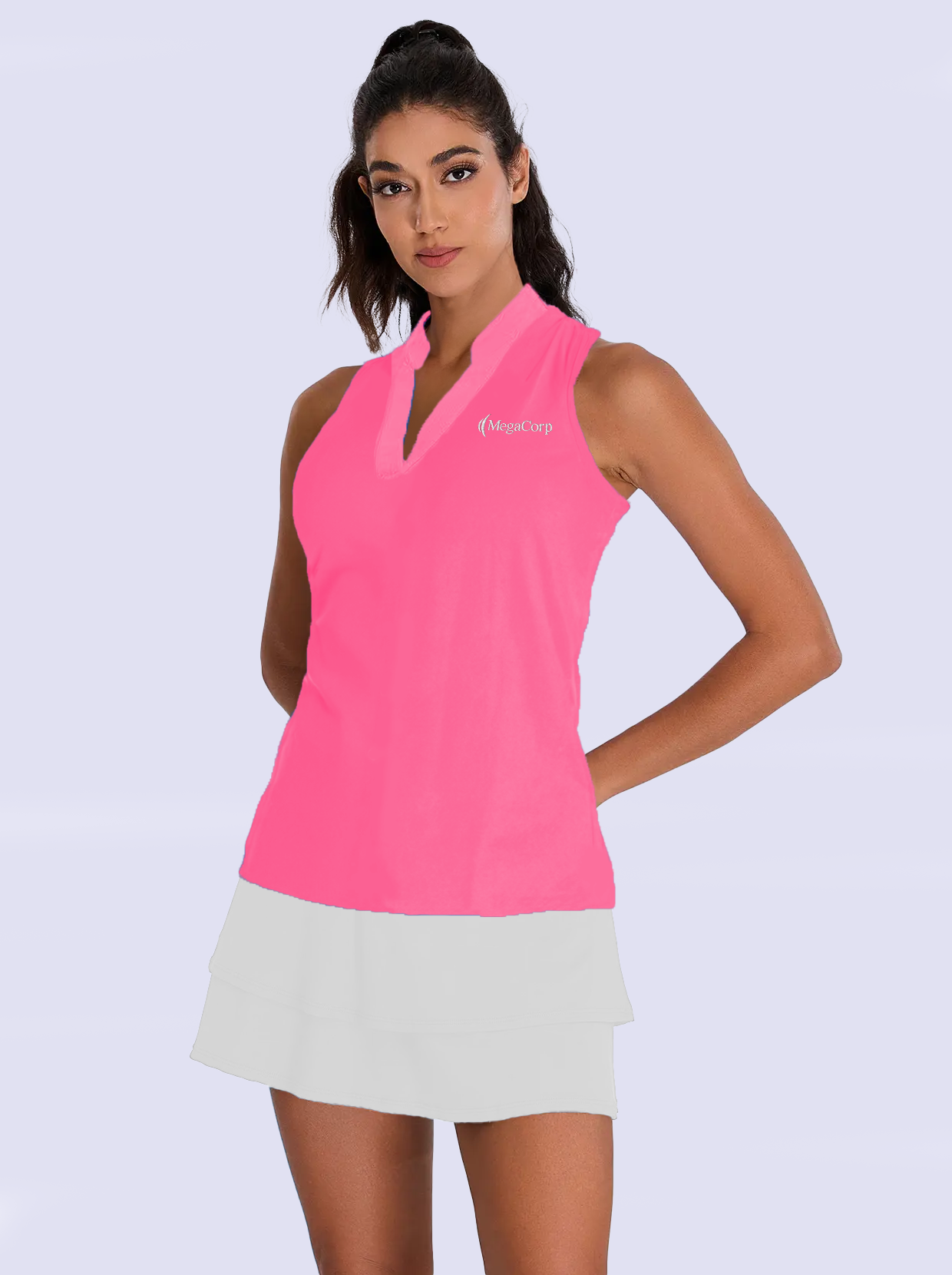Women's Sleeveless Polo V Neck