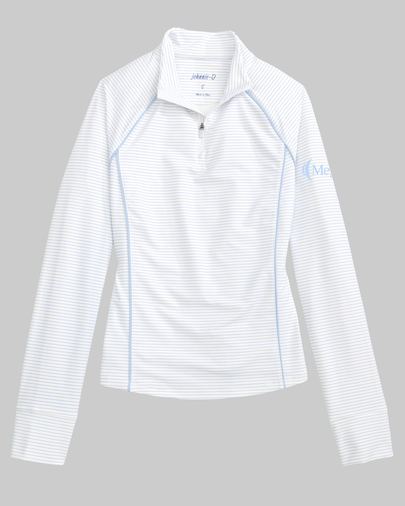 Johnnie-O Women's White/Blue Quarter-Zip