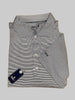 Johnnie O Black and White Striped Polo