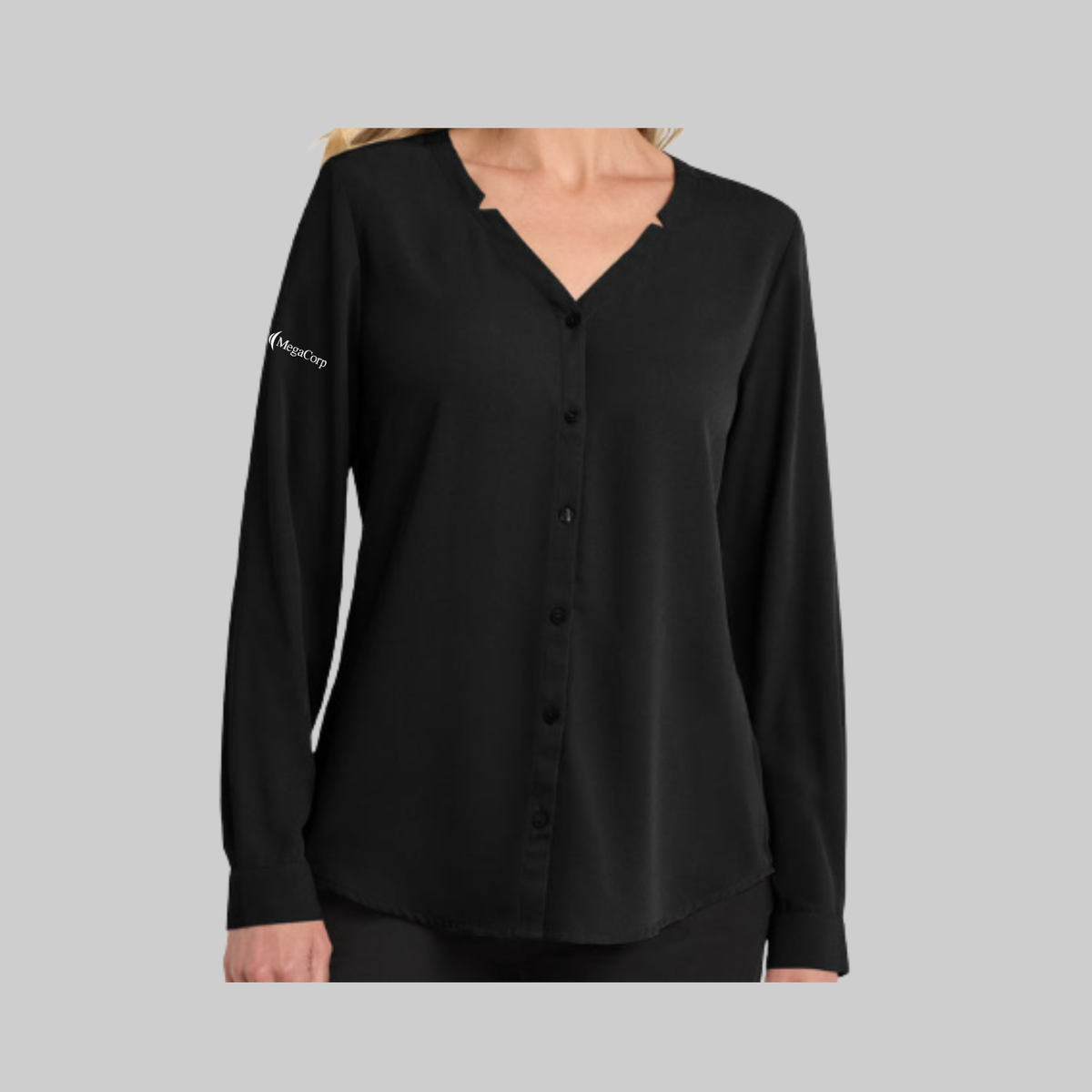 Womens Long Sleeve Blouse - Black