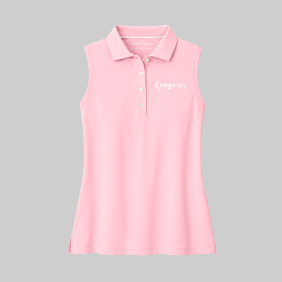 Peter Millar Banded Button Sleeveless Polo - Pink