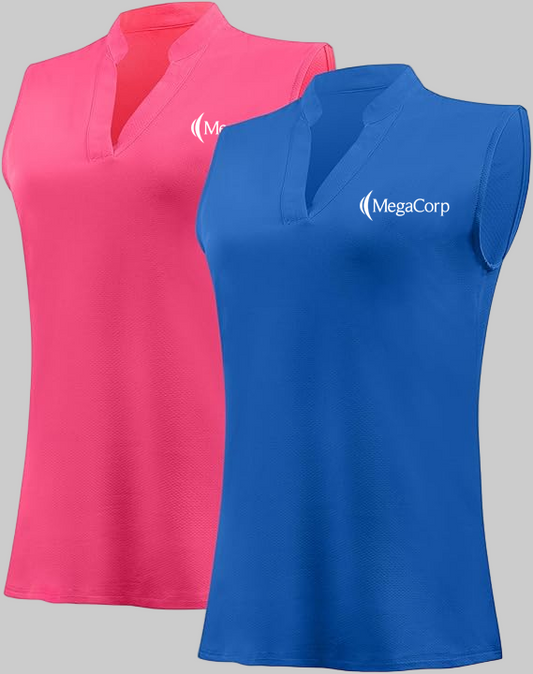 Women's Sleeveless Dry-fit Polo V Neck