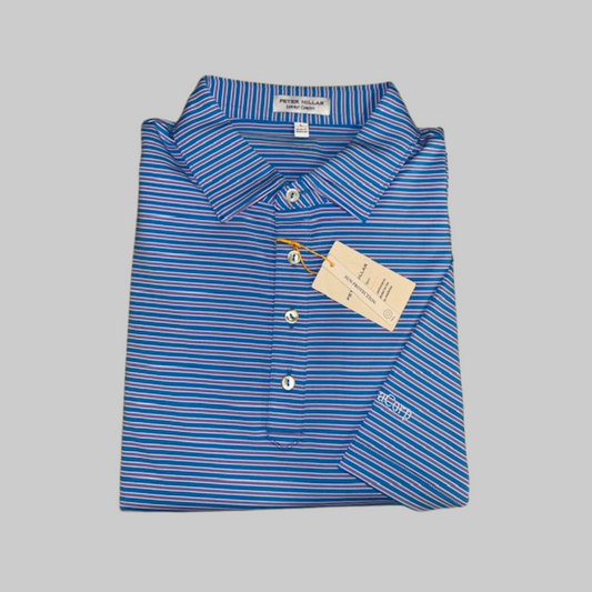 Peter Millar Summer Comfort Polo - Blue w/ Purple Stripes