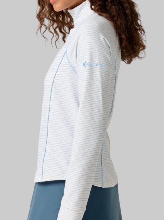 Johnnie-O Women's White/Blue Quarter-Zip