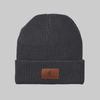 Grey Rib Knit Cuffed Beanie