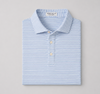 Peter Millar Harrington Performance Jersey Polo - White/Bluebird