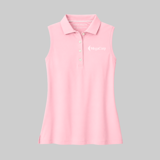 Peter Millar Banded Button Sleeveless Polo - Pink
